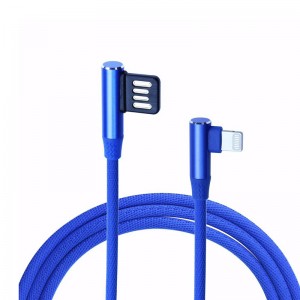 KPS-6402CB Διπλής όψης USB πανί 90 βαθμών Καλώδιο USB Braid